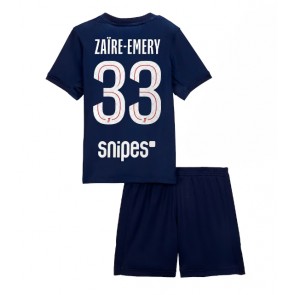 Paris Saint-Germain Warren Zaire-Emery #33 Dětské Domácí Dres 2025-26 Krátký Rukáv (+ trenýrky)