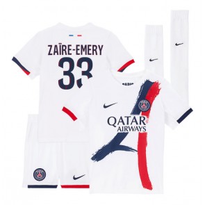 Paris Saint-Germain Warren Zaire-Emery #33 Dětské Venkovní Dres 2025-26 Krátký Rukáv (+ trenýrky)