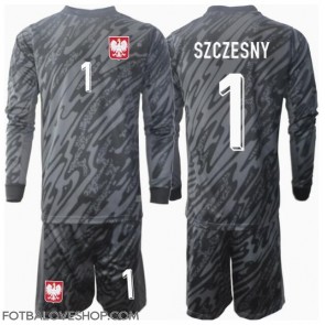 Polsko Wojciech Szczesny #1 Brankářské Dětské Venkovní Dres ME 2024 Dlouhý Rukáv (+ trenýrky)