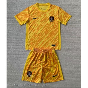 Portugalsko Brankářské Dětské Domácí Dres ME 2024 Krátký Rukáv (+ trenýrky)