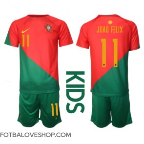 Portugalsko Joao Felix #11 Dětské Domácí Dres MS 2022 Krátký Rukáv (+ trenýrky)