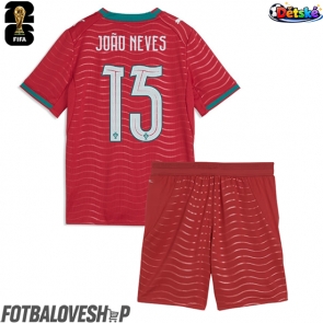 Portugalsko Joao Neves #15 Dětské Domácí Dres MS 2026 Krátký Rukáv (+ trenýrky)