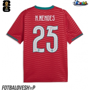 Portugalsko Nuno Mendes #25 Domácí Dres MS 2026 Krátký Rukáv