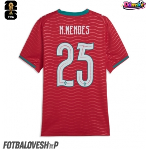 Portugalsko Nuno Mendes #25 Dámské Domácí Dres MS 2026 Krátký Rukáv