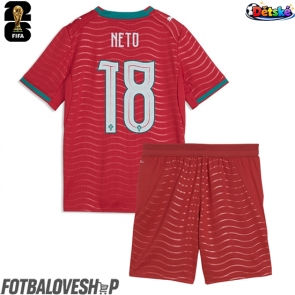 Portugalsko Pedro Neto #18 Dětské Domácí Dres MS 2026 Krátký Rukáv (+ trenýrky)