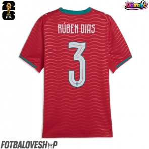 Portugalsko Ruben Dias #3 Dámské Domácí Dres MS 2026 Krátký Rukáv