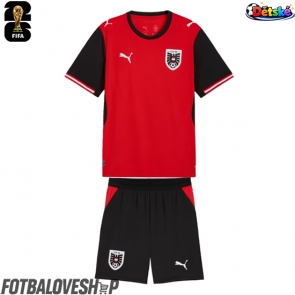 Rakousko Dětské Domácí Dres MS 2026 Krátký Rukáv (+ trenýrky)