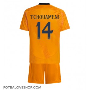 Real Madrid Aurelien Tchouameni #14 Dětské Venkovní Dres 2024-25 Krátký Rukáv (+ trenýrky)
