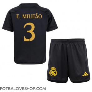 Real Madrid Eder Militao #3 Dětské Alternativní Dres 2023-24 Krátký Rukáv (+ trenýrky)