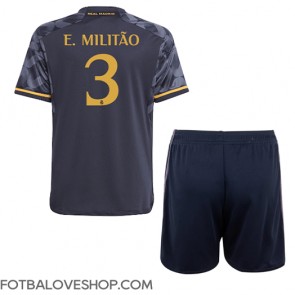 Real Madrid Eder Militao #3 Dětské Venkovní Dres 2023-24 Krátký Rukáv (+ trenýrky)