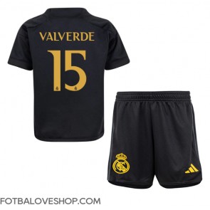 Real Madrid Federico Valverde #15 Dětské Alternativní Dres 2023-24 Krátký Rukáv (+ trenýrky)