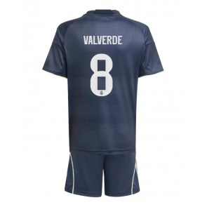 Real Madrid Federico Valverde #8 Dětské Venkovní Dres 2025-26 Krátký Rukáv (+ trenýrky)