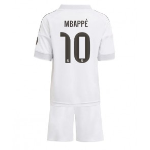 Real Madrid Kylian Mbappe #10 Dětské Domácí Dres 2025-26 Krátký Rukáv (+ trenýrky)