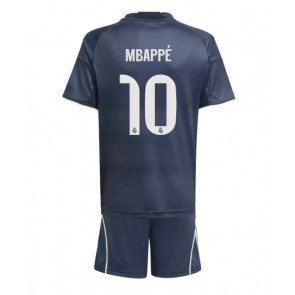 Real Madrid Kylian Mbappe #10 Dětské Venkovní Dres 2025-26 Krátký Rukáv (+ trenýrky)