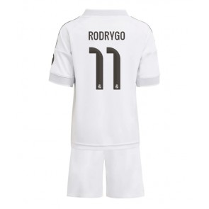 Real Madrid Rodrygo Goes #11 Dětské Domácí Dres 2025-26 Krátký Rukáv (+ trenýrky)
