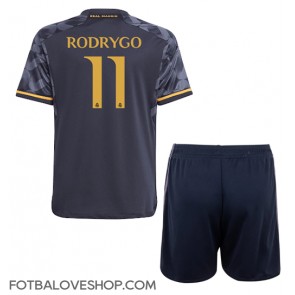 Real Madrid Rodrygo Goes #11 Dětské Venkovní Dres 2023-24 Krátký Rukáv (+ trenýrky)