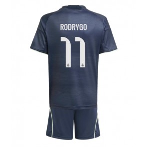 Real Madrid Rodrygo Goes #11 Dětské Venkovní Dres 2025-26 Krátký Rukáv (+ trenýrky)