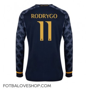 Real Madrid Rodrygo Goes #11 Venkovní Dres 2023-24 Dlouhý Rukáv