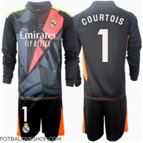 Real Madrid Thibaut Courtois #1 Brankářské Dětské Venkovní Dres 2024-25 Dlouhý Rukáv (+ trenýrky)