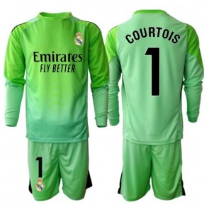Real Madrid Thibaut Courtois #1 Brankářské Dětské Venkovní Dres 2025-26 Dlouhý Rukáv (+ trenýrky)