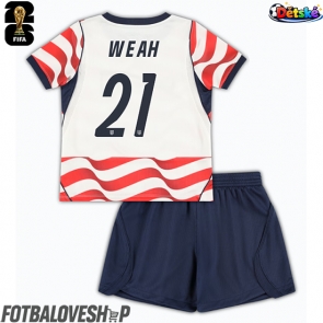 Spojené státy Timothy Weah #21 Dětské Domácí Dres MS 2026 Krátký Rukáv (+ trenýrky)
