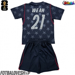 Spojené státy Timothy Weah #21 Dětské Venkovní Dres MS 2026 Krátký Rukáv (+ trenýrky)