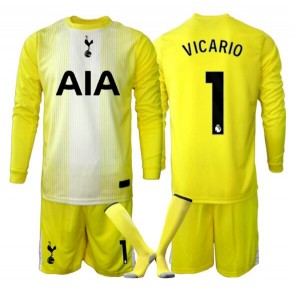 Tottenham Hotspur Guglielmo Vicario #1 Brankářské Dětské Alternativní Dres 2025-26 Dlouhý Rukáv (+ trenýrky)