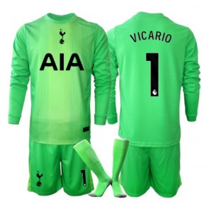 Tottenham Hotspur Guglielmo Vicario #1 Brankářské Dětské Domácí Dres 2025-26 Dlouhý Rukáv (+ trenýrky)