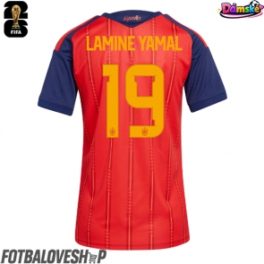 Španělsko Lamine Yamal #19 Dámské Domácí Dres MS 2026 Krátký Rukáv