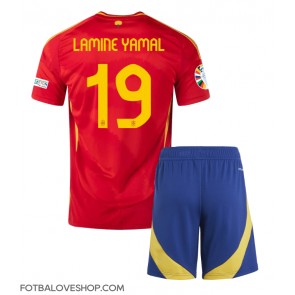 Španělsko Lamine Yamal #19 Dětské Domácí Dres ME 2024 Krátký Rukáv (+ trenýrky)