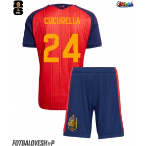 Španělsko Marc Cucurella #24 Dětské Domácí Dres MS 2026 Krátký Rukáv (+ trenýrky)