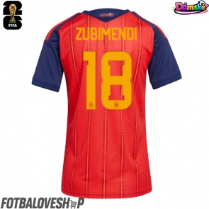 Španělsko Martin Zubimendi #18 Dámské Domácí Dres MS 2026 Krátký Rukáv