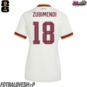 Španělsko Martin Zubimendi #18 Dámské Venkovní Dres MS 2026 Krátký Rukáv
