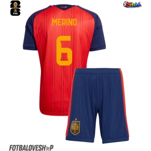 Španělsko Mikel Merino #6 Dětské Domácí Dres MS 2026 Krátký Rukáv (+ trenýrky)