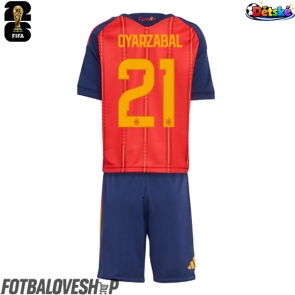 Španělsko Mikel Oyarzabal #21 Dětské Domácí Dres MS 2026 Krátký Rukáv (+ trenýrky)