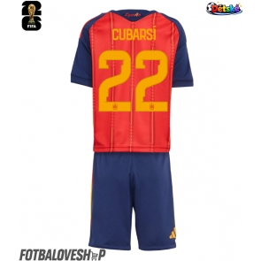Španělsko Pau Cubarsi #22 Dětské Domácí Dres MS 2026 Krátký Rukáv (+ trenýrky)