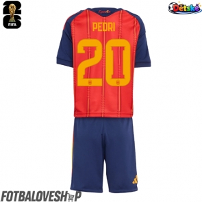 Španělsko Pedri Gonzalez #20 Dětské Domácí Dres MS 2026 Krátký Rukáv (+ trenýrky)