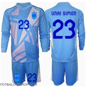 Španělsko Unai Simon #23 Brankářské Dětské Domácí Dres ME 2024 Dlouhý Rukáv (+ trenýrky)