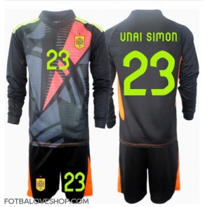 Španělsko Unai Simon #23 Brankářské Dětské Venkovní Dres ME 2024 Dlouhý Rukáv (+ trenýrky)