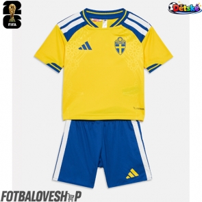 Švédsko Dětské Domácí Dres MS 2026 Krátký Rukáv (+ trenýrky)
