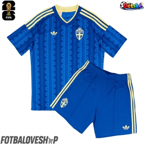 Švédsko Dětské Venkovní Dres MS 2026 Krátký Rukáv (+ trenýrky)