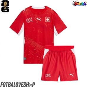 Švýcarsko Dětské Domácí Dres MS 2026 Krátký Rukáv (+ trenýrky)