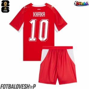 Švýcarsko Granit Xhaka #10 Dětské Domácí Dres MS 2026 Krátký Rukáv (+ trenýrky)
