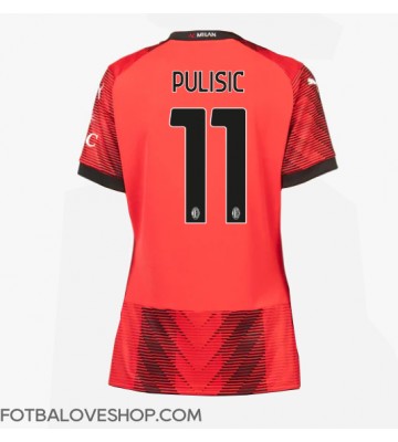 AC Milan Christian Pulisic #11 Dámské Domácí Dres 2023-24 Krátký Rukáv