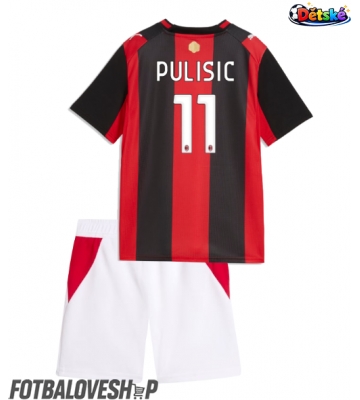 AC Milan Christian Pulisic #11 Dětské Domácí Dres 2026-27 Krátký Rukáv (+ trenýrky)