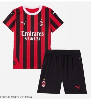 AC Milan Dětské Domácí Dres 2024-25 Krátký Rukáv (+ trenýrky)