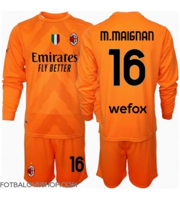 AC Milan Mike Maignan #16 Brankářské Dětské Venkovní Dres 2024-25 Dlouhý Rukáv (+ trenýrky)