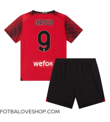 AC Milan Olivier Giroud #9 Dětské Domácí Dres 2023-24 Krátký Rukáv (+ trenýrky)