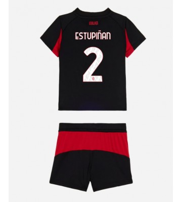 AC Milan Pervis Estupinan #2 Dětské Domácí Dres 2025-26 Krátký Rukáv (+ trenýrky)