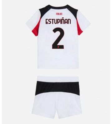 AC Milan Pervis Estupinan #2 Dětské Venkovní Dres 2025-26 Krátký Rukáv (+ trenýrky)